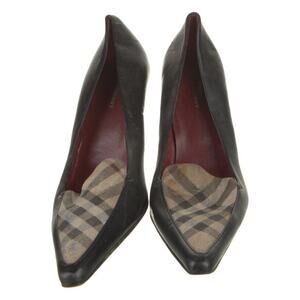 Vintage Burberry Novacheck Black Leather Heeled Pump EU 38/US 8